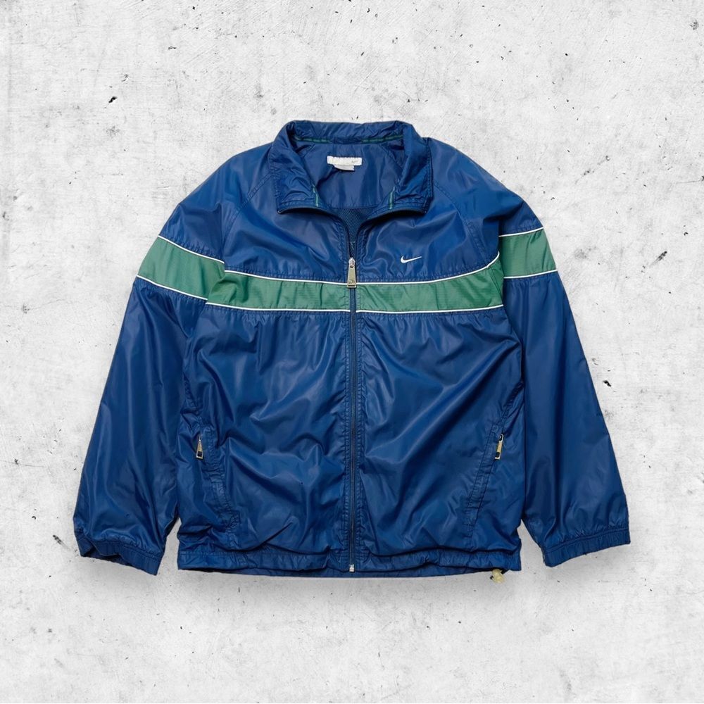 Vtg Y2K Nike Windbreaker Jacket, Full Zip, Lined, Big Back Logo Mini Swoosh XL